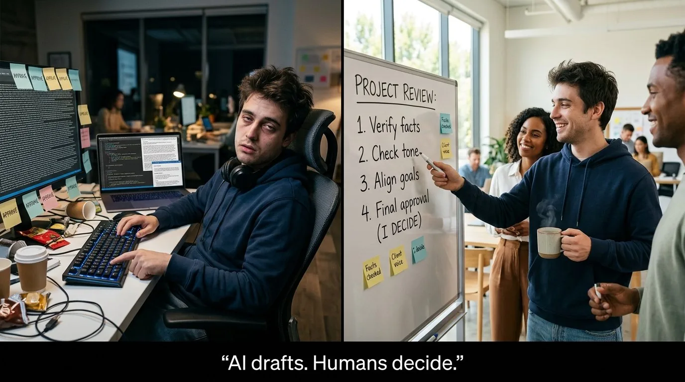 AI without the Enter key: people still grow